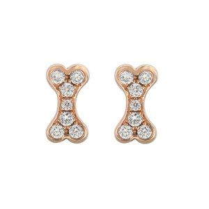 Earrings in rose gold set with Diamonds